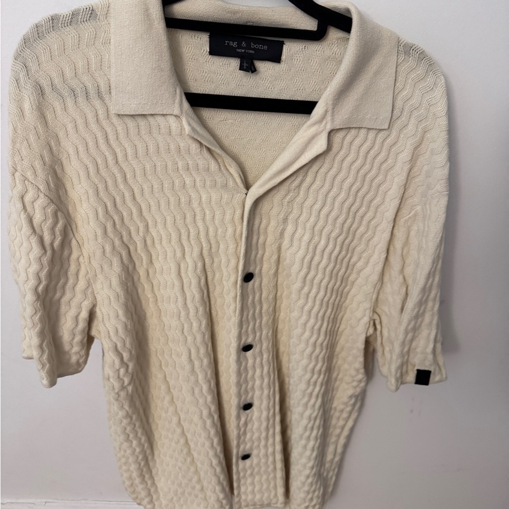 Rag & Bone Textured Cream Shirt
